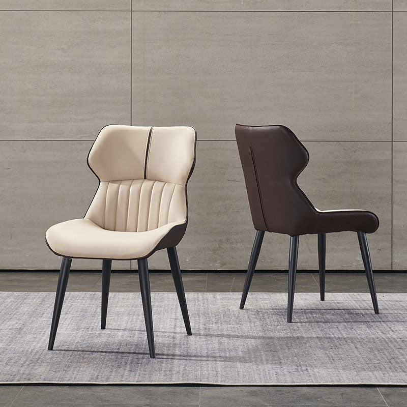 Contemporary Dining Chair Kitchen Arm Side Chair with Metal Legs