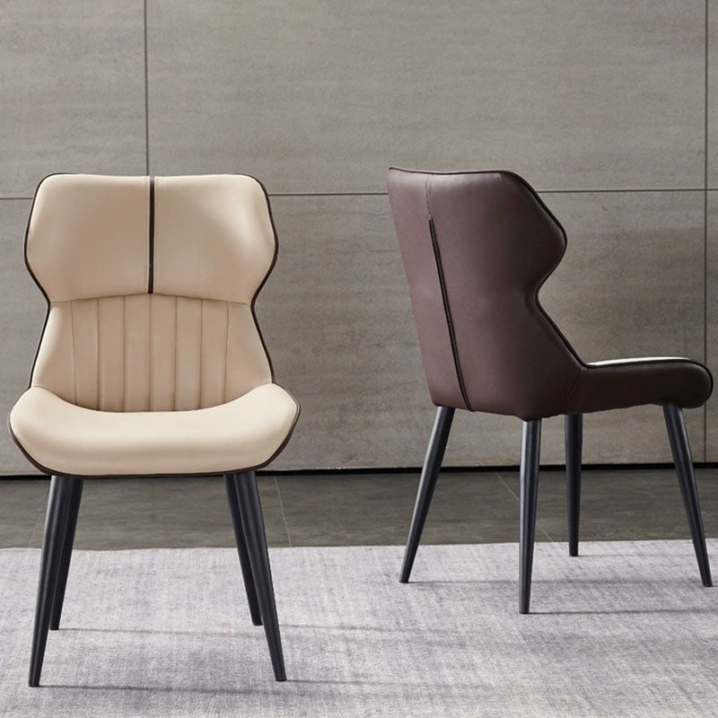 Contemporary Dining Chair Kitchen Arm Side Chair with Metal Legs