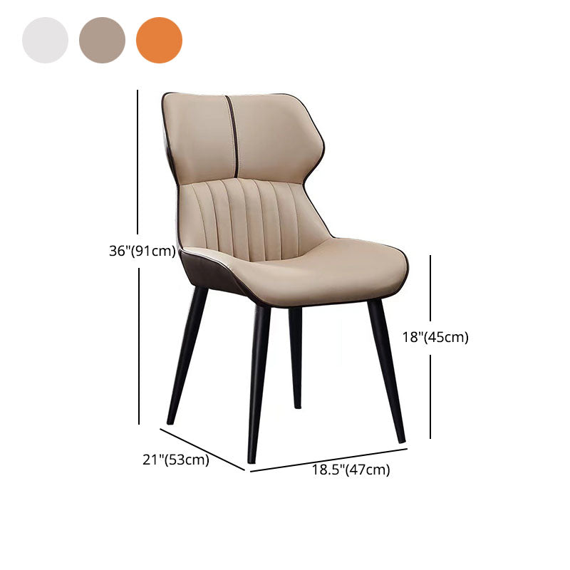 Contemporary Dining Chair Kitchen Arm Side Chair with Metal Legs