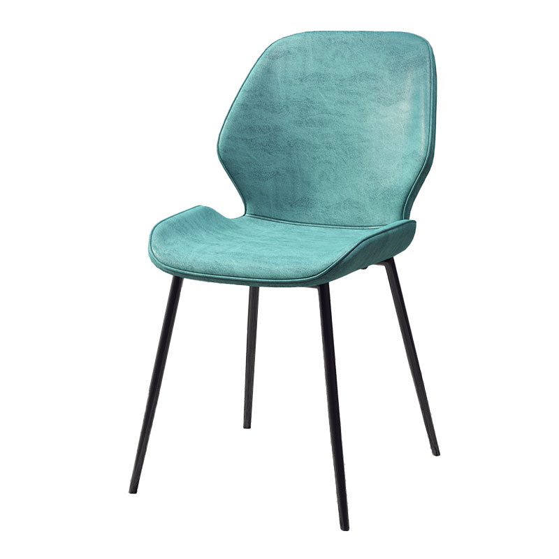 Contemporary Dining Chair Kitchen Wingback Armless Side Chair with Metal Legs