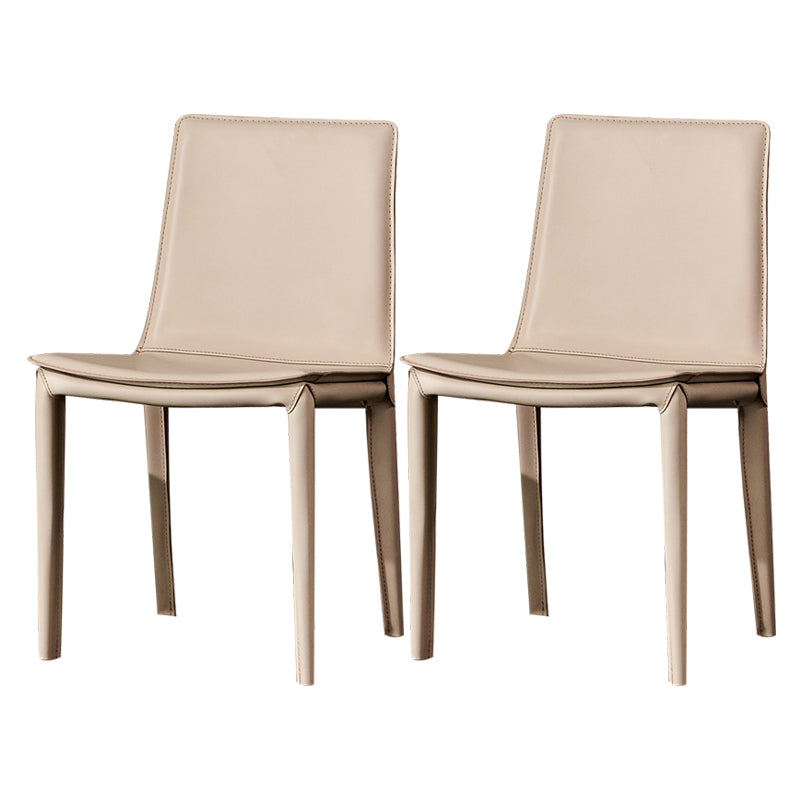Contemporary Style Dining Chairs Armless Side Chairs with Metal Legs