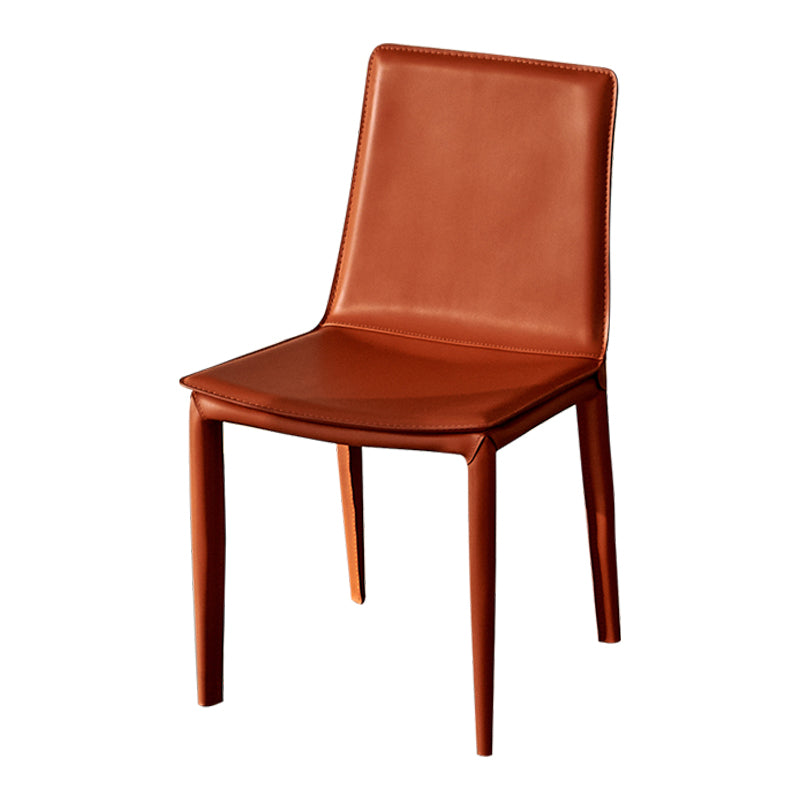 Contemporary Style Dining Chairs Armless Side Chairs with Metal Legs