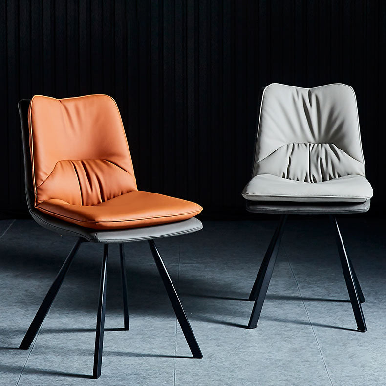 Contemporary Style Dining Chair Armless Side Chair with Metal Legs