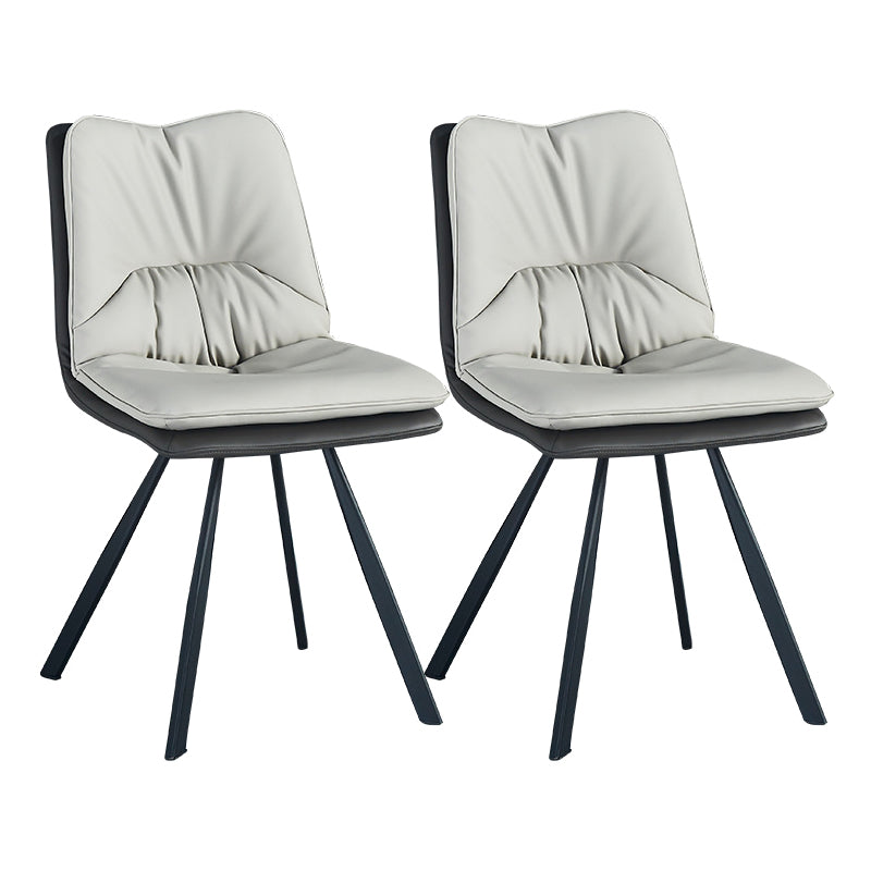 Contemporary Style Dining Chair Armless Side Chair with Metal Legs