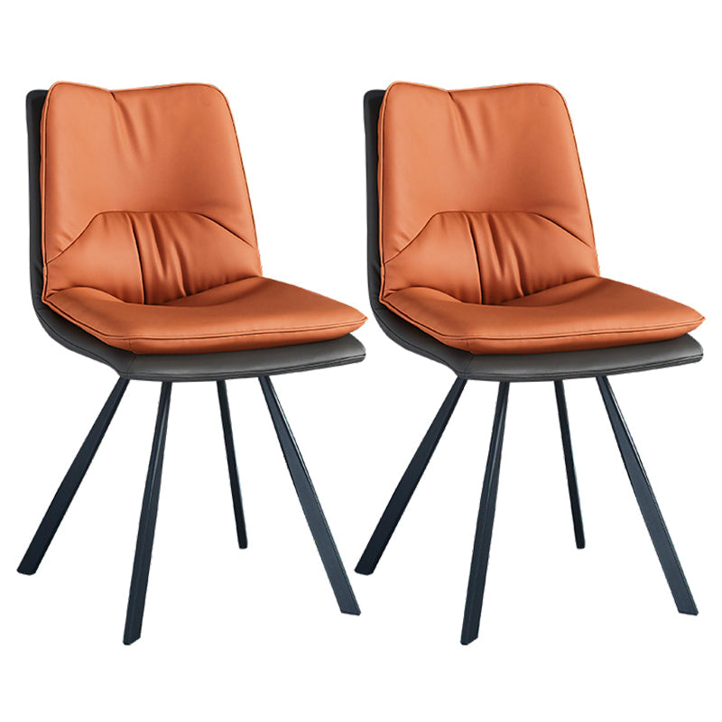 Contemporary Style Dining Chair Armless Side Chair with Metal Legs