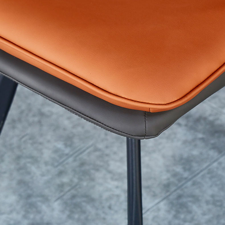 Contemporary Style Dining Chair Armless Side Chair with Metal Legs