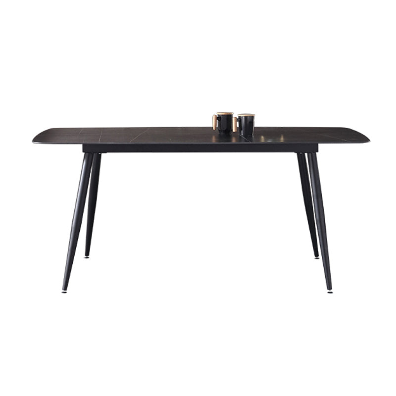 Modern Black 1/4/5/7 Pieces Dining Set Rectangle Legs Stone Indoor Dinette Set