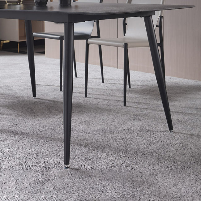 Modern Black 1/4/5/7 Pieces Dining Set Rectangle Legs Stone Indoor Dinette Set