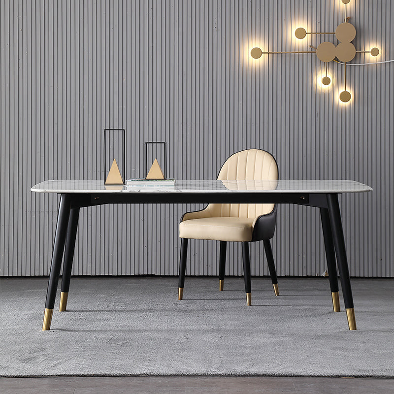 Modern Rectangle Sintered Stone Table Set 1/2/4/5/7 Pieces Dining Set