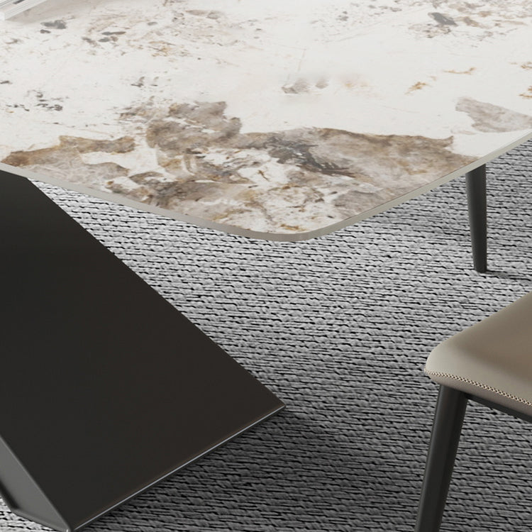 Modern Rectangle Sintered Stone Dining Table Set 1/4/5/6/7 Pieces Dining Set