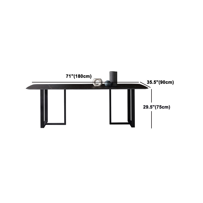 Black Double Pedestal Dinette Set 1/4/5 Pieces Indoor Designer Dining Table Set