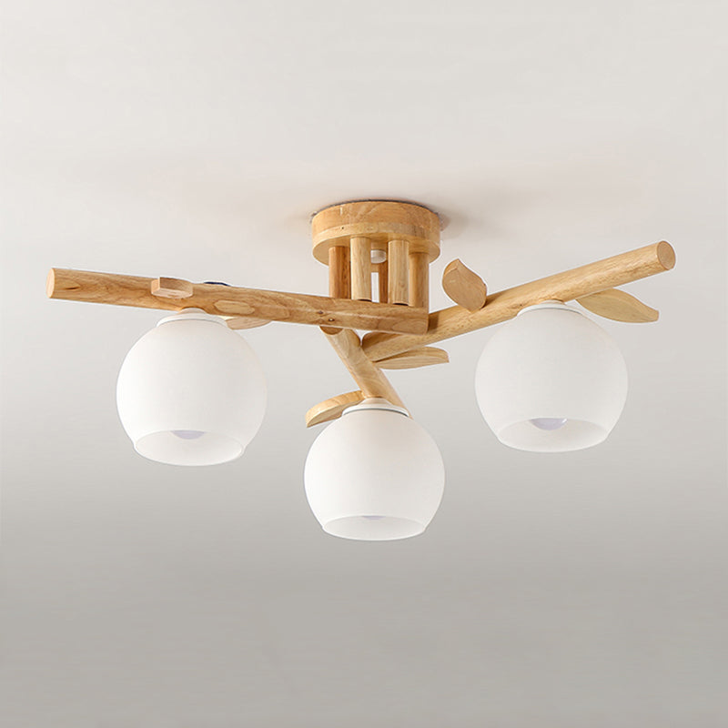 Contemporary Wood Ceiling Light Flush Mount Lighting for Bedroom