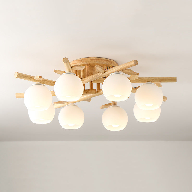 Contemporary Wood Ceiling Light Flush Mount Lighting for Bedroom