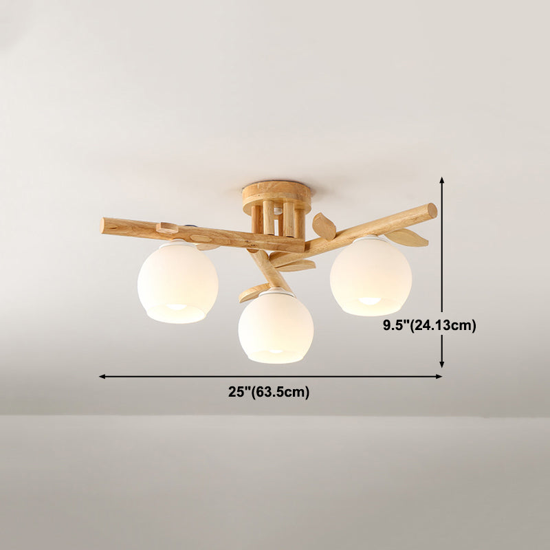 Contemporary Wood Ceiling Light Flush Mount Lighting for Bedroom