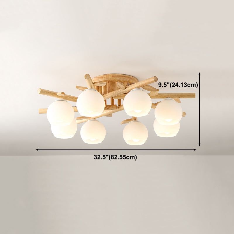 Contemporary Wood Ceiling Light Flush Mount Lighting for Bedroom
