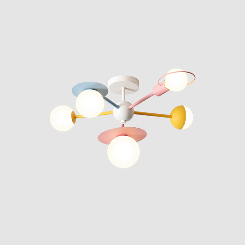 Contemporary Sputnik Ceiling Light Flush Mount Lighting for Living Room