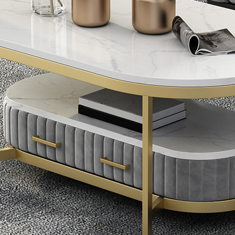 Glam 4 Legs Coffee Cocktail Table Slate Cocktail Table for Living Room