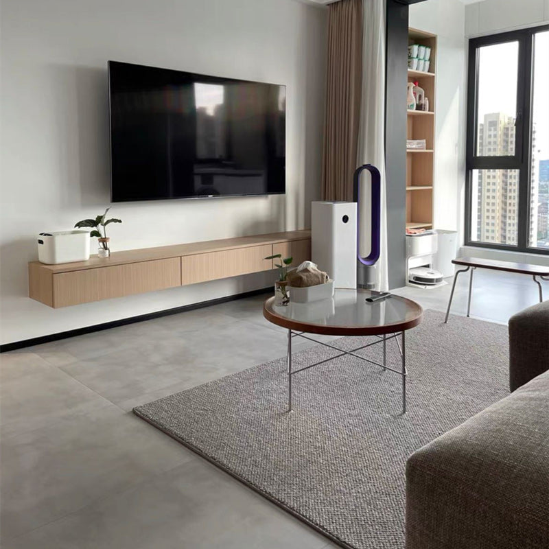 Modern Cross Legs Coffee Table Round Glass Top Coffee Cocktail Table for Living Room