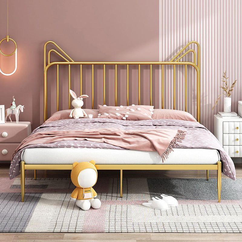 Glam Open-Frame Bed with Rectangle Headboard Metal Frame Bed