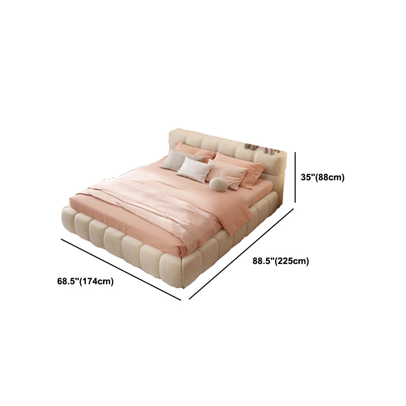 Modern Style Standard Bed with Tufted Upholstered Headboard Bed