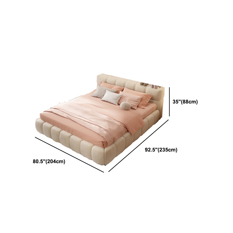 Modern Style Standard Bed with Tufted Upholstered Headboard Bed