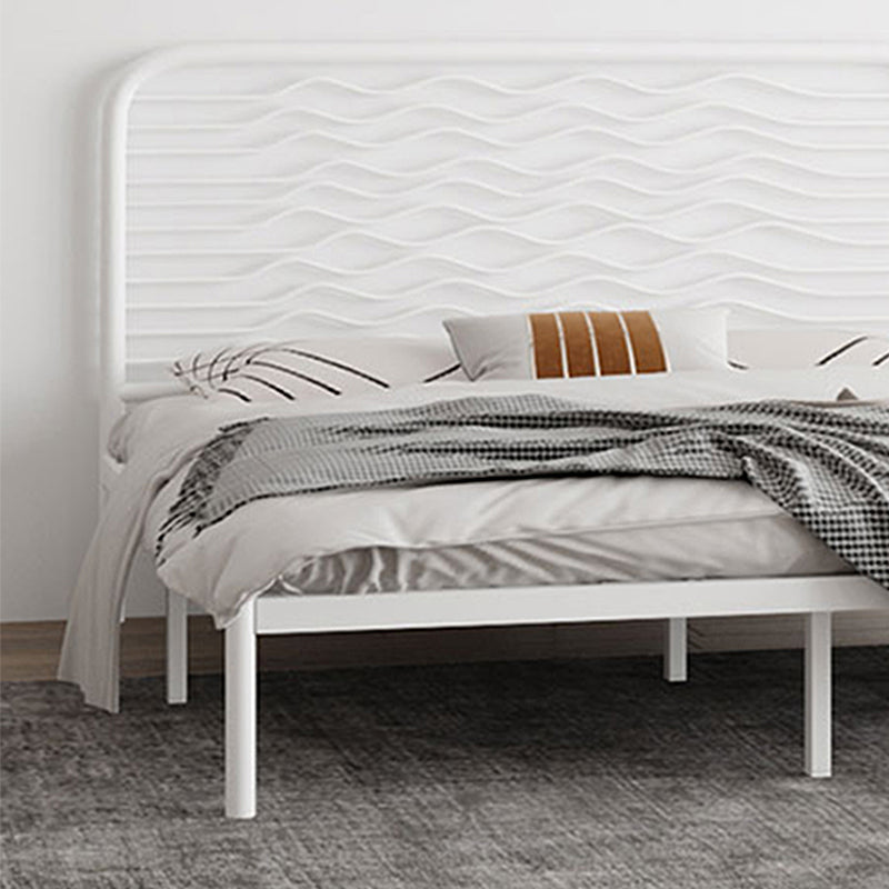 Glam Iron Open-Frame Bed with Rectangle Headboard and Metal Legs