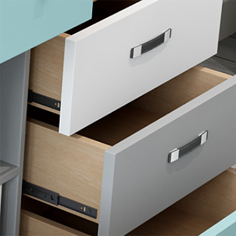 Wooden Flip-top Vanity Set Modern Natural Vanity Desk with Drawers