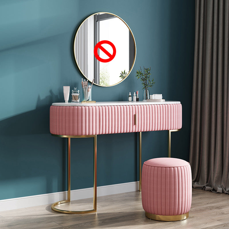 Glam Marble Top Vanity Table 30.15" H Makeup Dressing Table Set