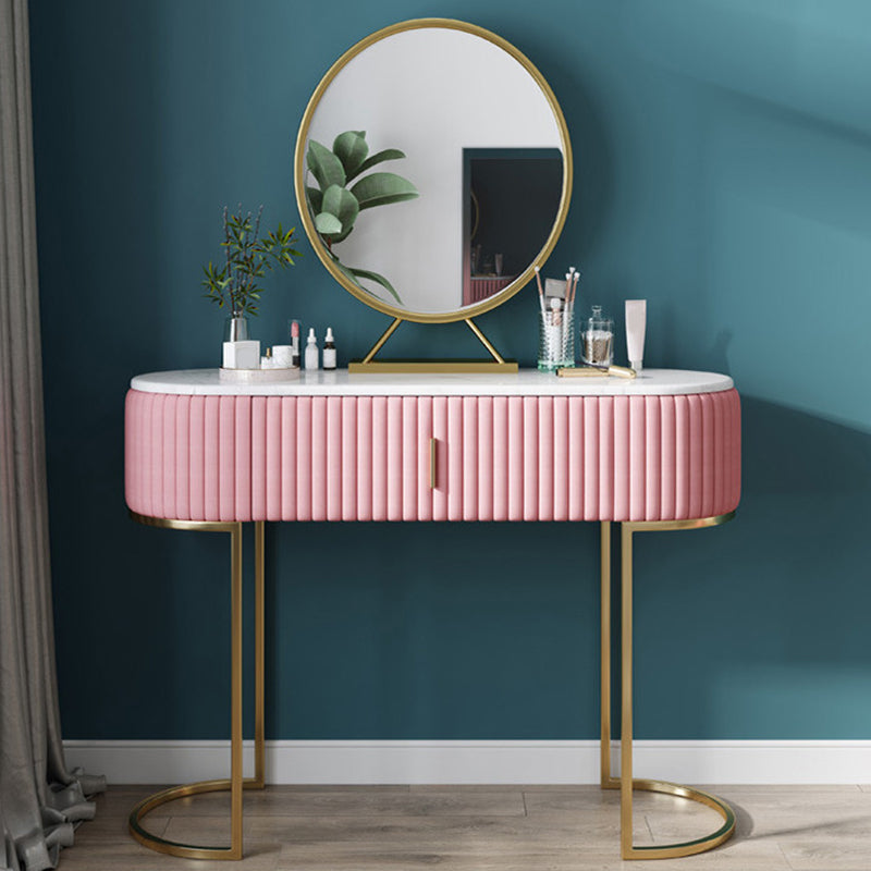 Glam Marble Top Vanity Table 30.15" H Makeup Dressing Table Set