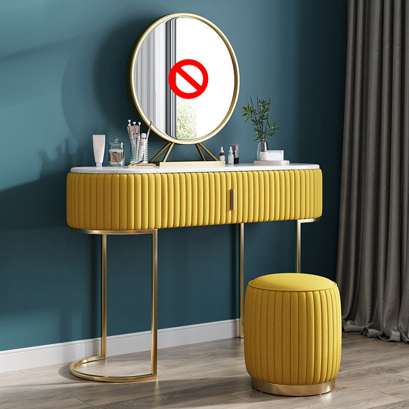 Glam Marble Top Vanity Table 30.15" H Makeup Dressing Table Set