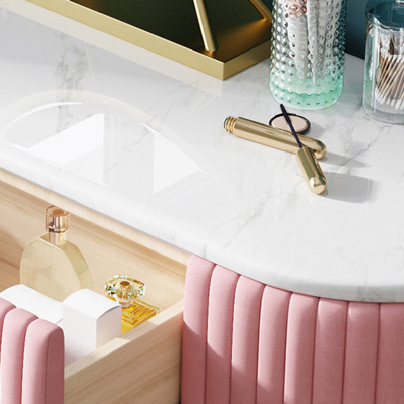 Glam Marble Top Vanity Table 30.15" H Makeup Dressing Table Set