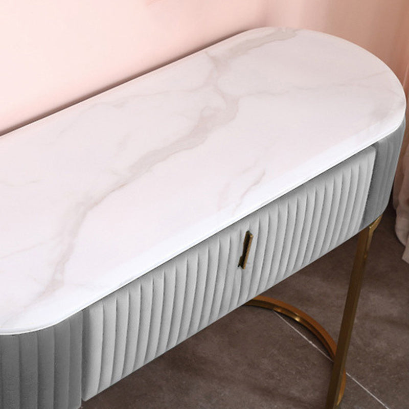 Glam Marble Top Vanity Table 30.15" H Makeup Dressing Table Set