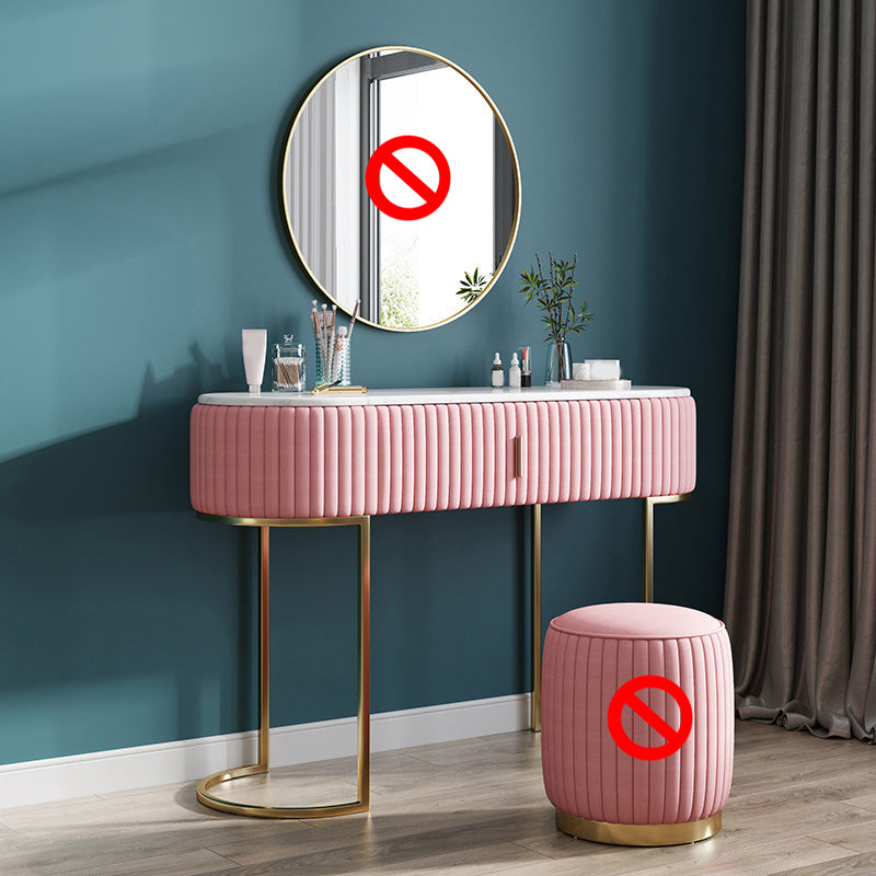 Glam Marble Top Vanity Table 30.15" H Makeup Dressing Table Set