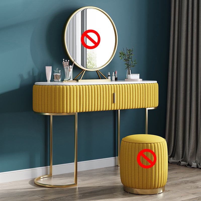 Glam Marble Top Vanity Table 30.15" H Makeup Dressing Table Set