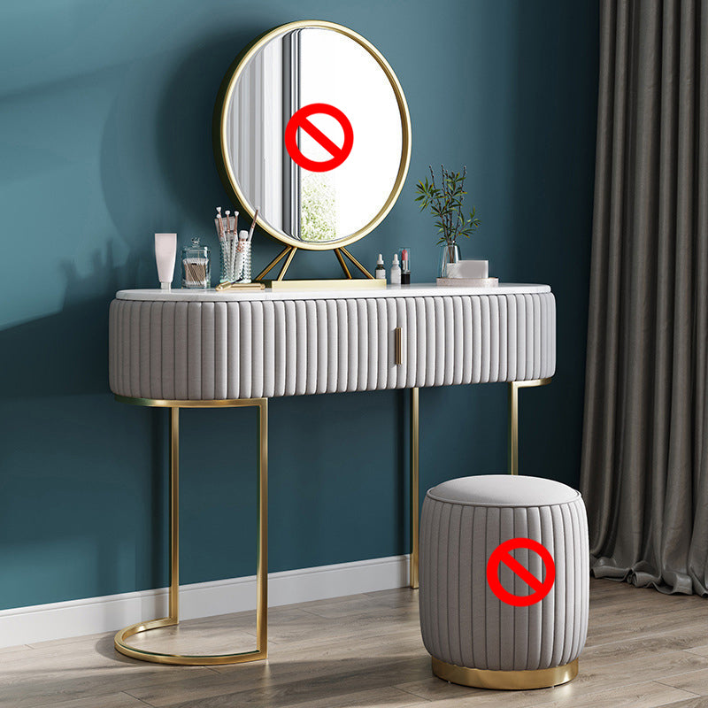 Glam Marble Top Vanity Table 30.15" H Makeup Dressing Table Set