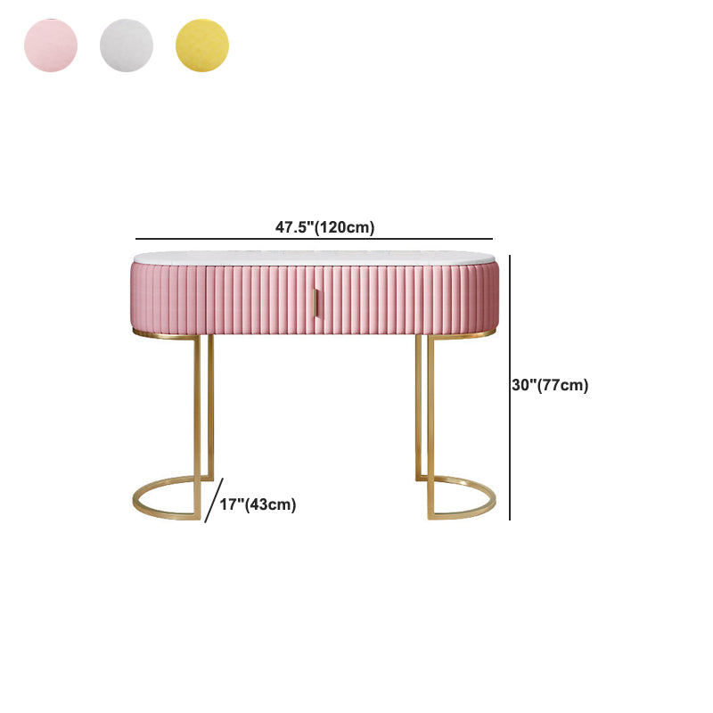 Glam Marble Top Vanity Table 30.15" H Makeup Dressing Table Set