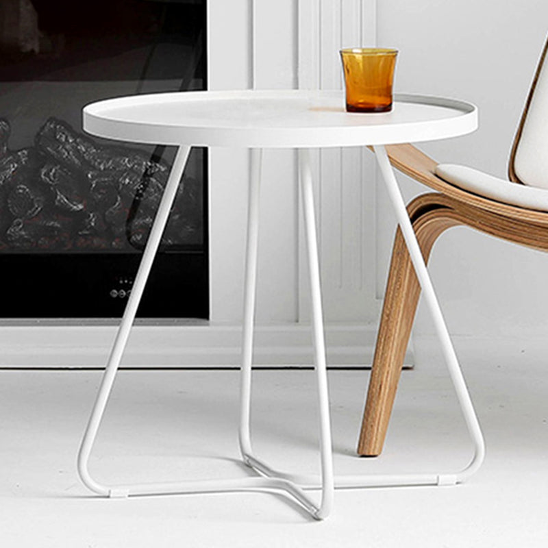 17.7"/19.7" Tall Metal Round Tray Top Side Table Iron Sled End Table