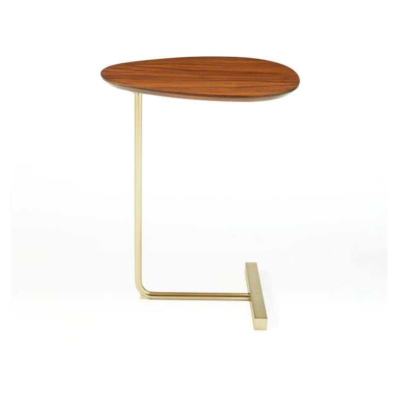 Nordic C Side Table Round Minimalist Solid Wood End Table for Living Room