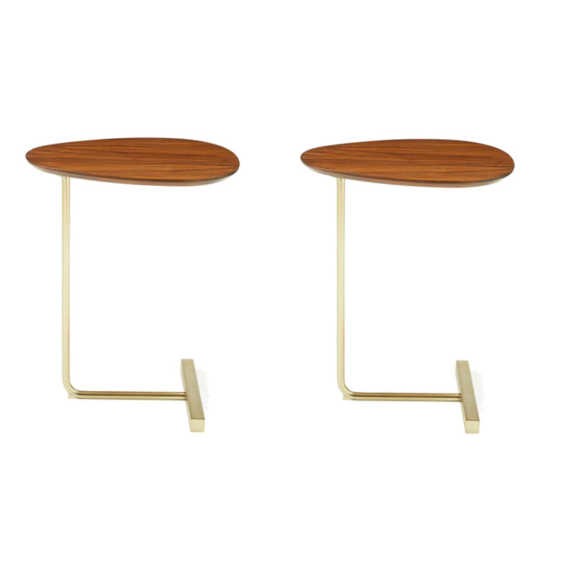 Nordic C Side Table Round Minimalist Solid Wood End Table for Living Room