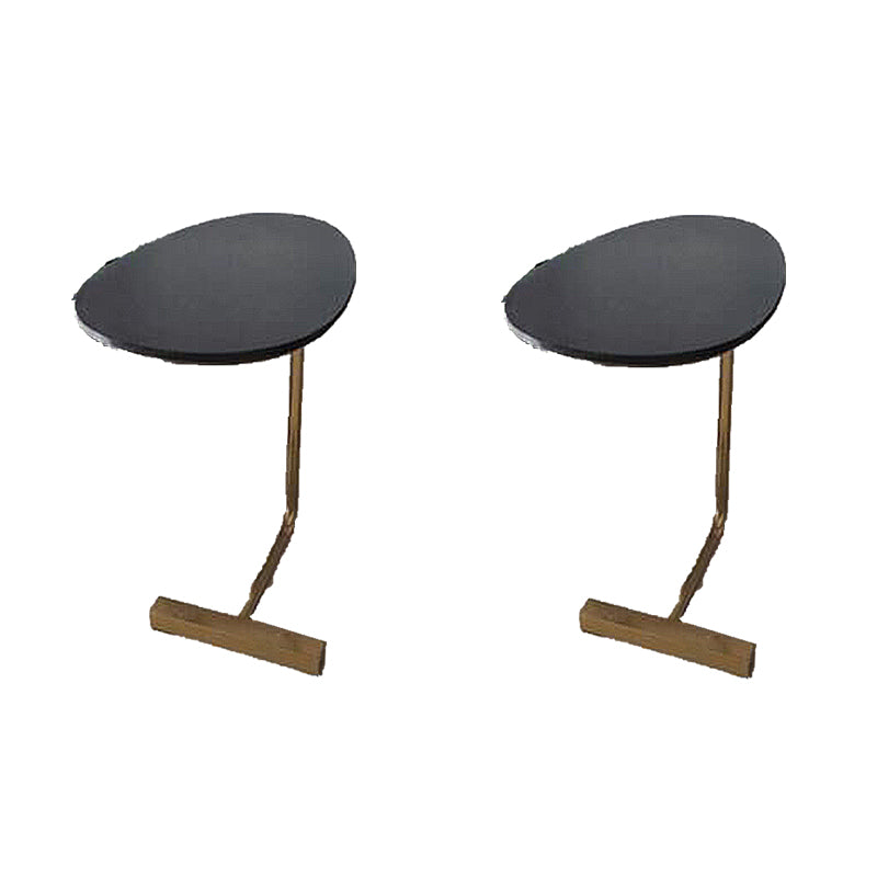 Nordic C Side Table Round Minimalist Solid Wood End Table for Living Room