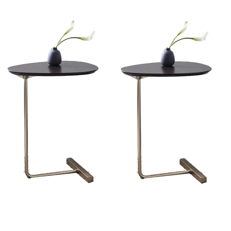 Nordic C Side Table Round Minimalist Solid Wood End Table for Living Room