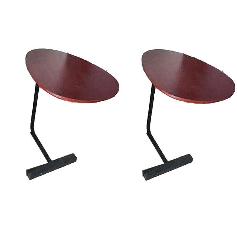 Nordic C Side Table Round Minimalist Solid Wood End Table for Living Room