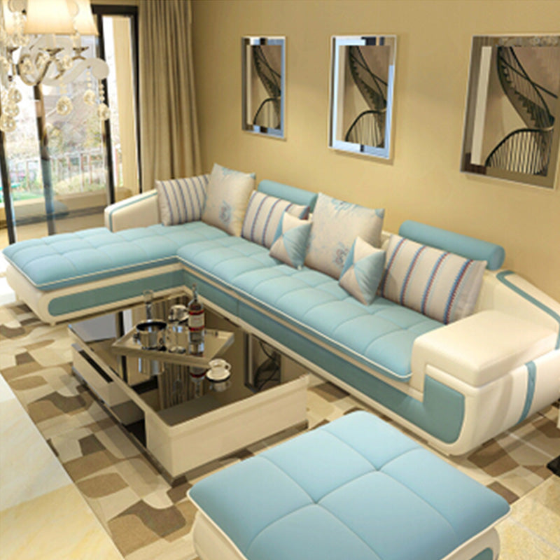 Contemporary L-Shape Modular Furniture Sectionals for Four People