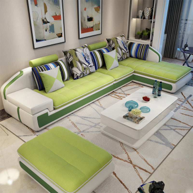 Contemporary L-Shape Modular Furniture Sectionals for Four People