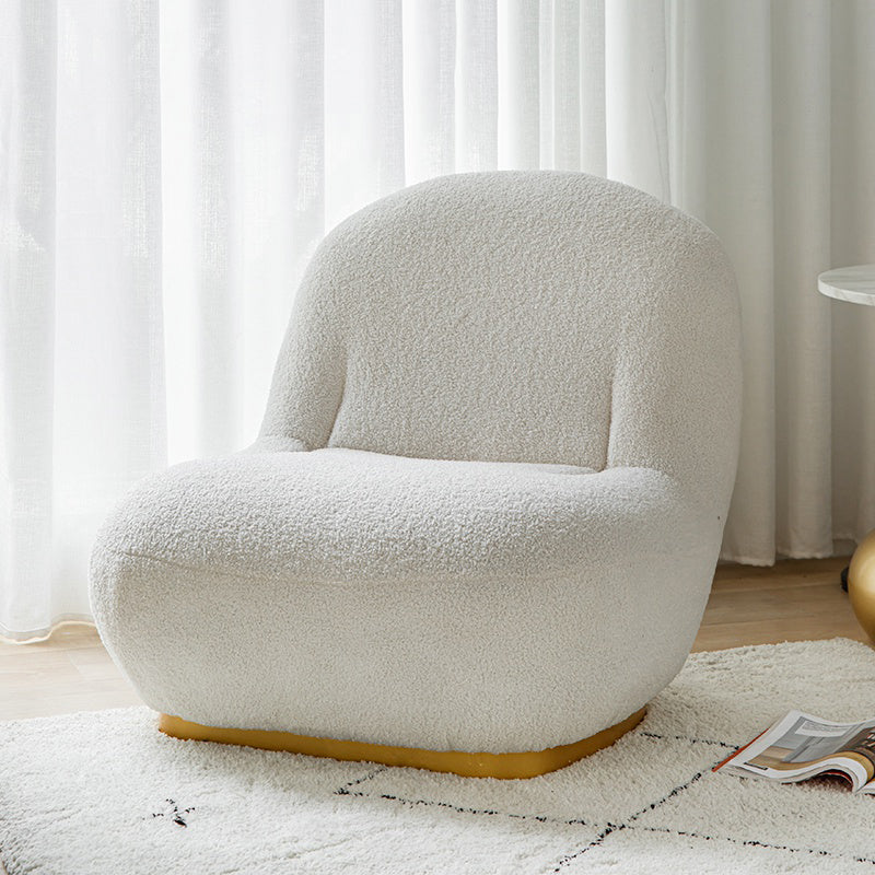 26"Wide Tight Back Armless Slipper Accent Chair in White / Pink / Grey