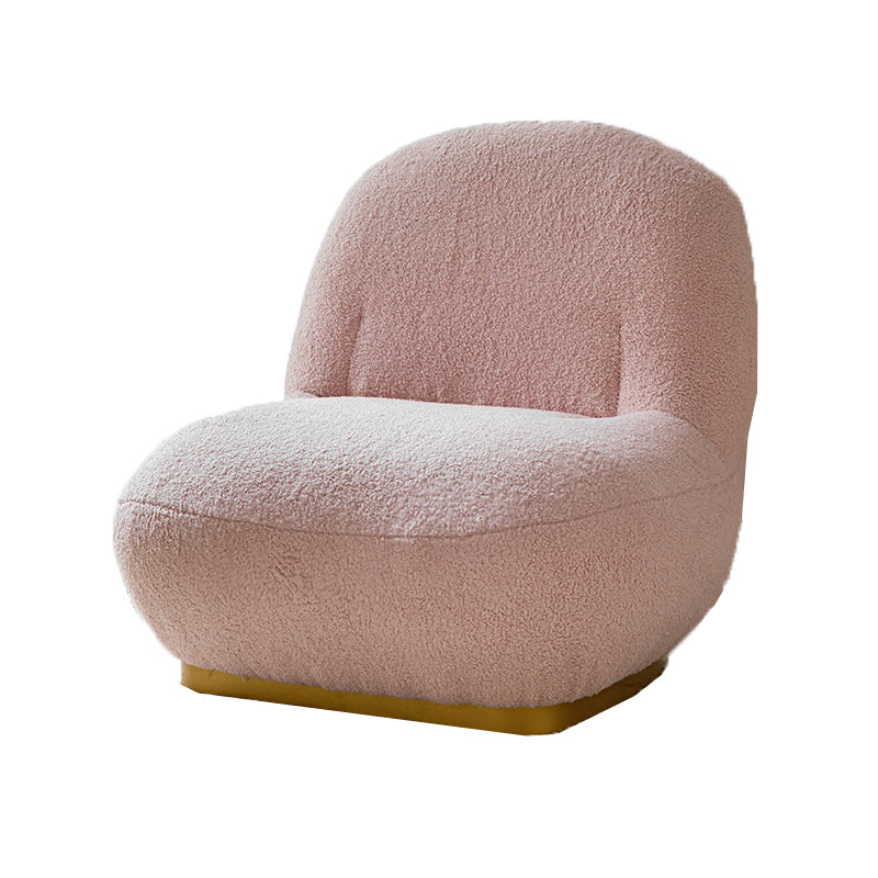 26"Wide Tight Back Armless Slipper Accent Chair in White / Pink / Grey