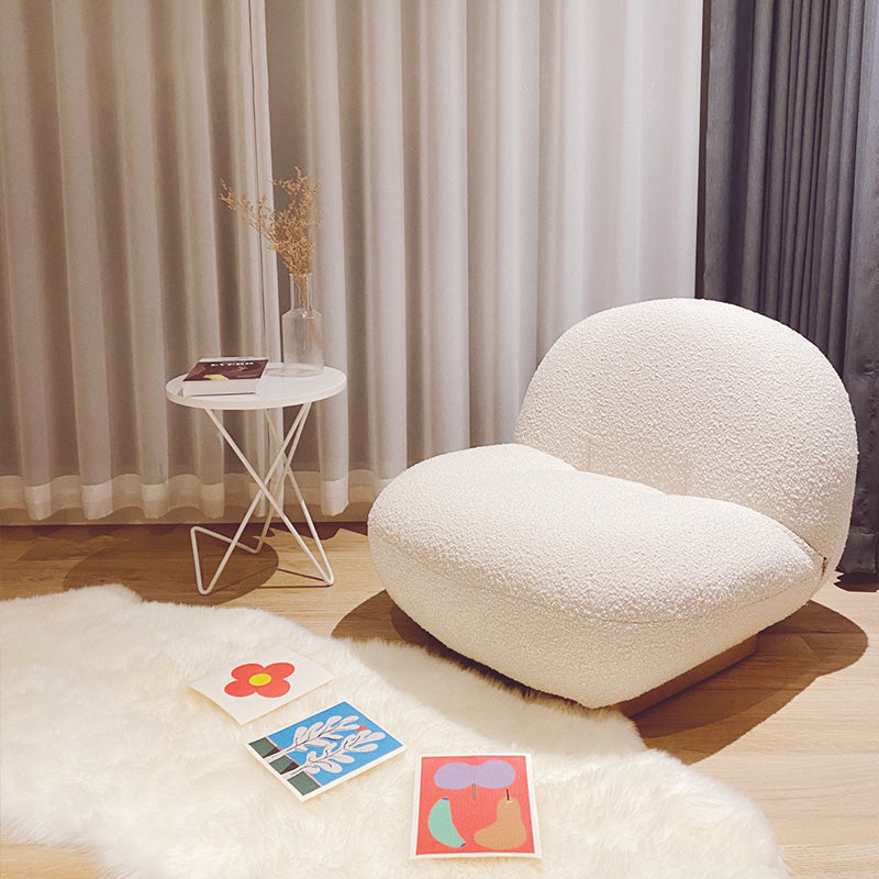 26"Wide Tight Back Armless Slipper Accent Chair in White / Pink / Grey