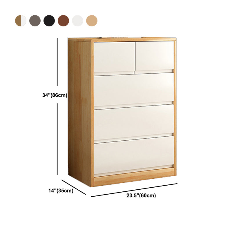 Rubberwood Accent Chest with Drawers 23.62" Long Contemporary Chest