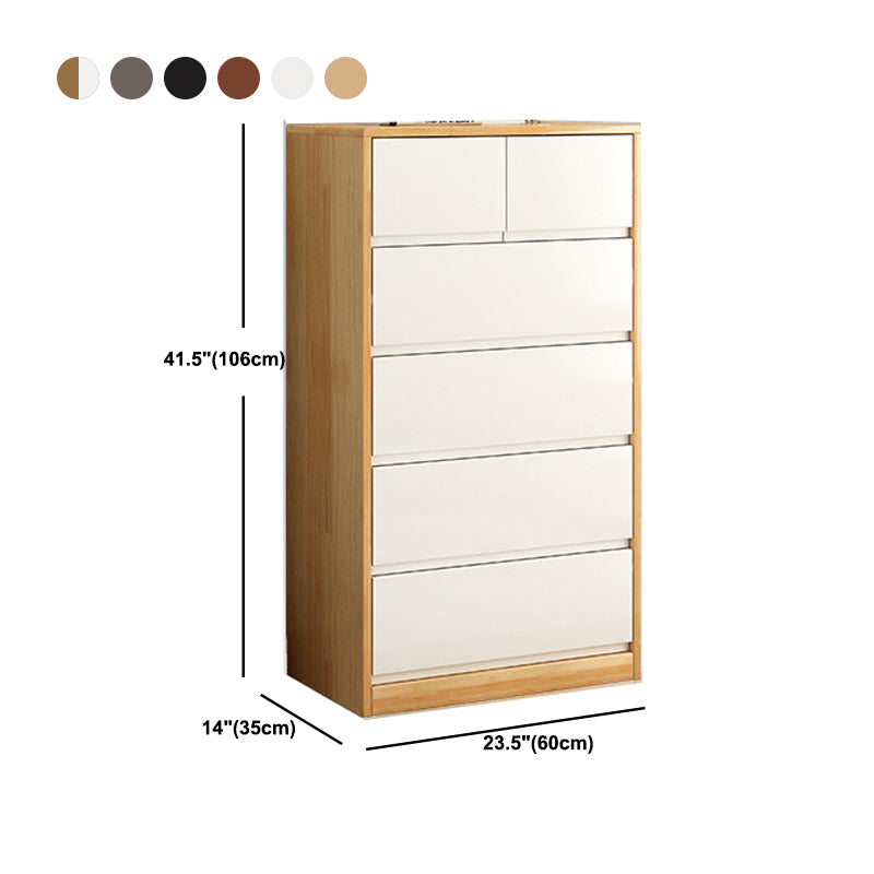 Rubberwood Accent Chest with Drawers 23.62" Long Contemporary Chest