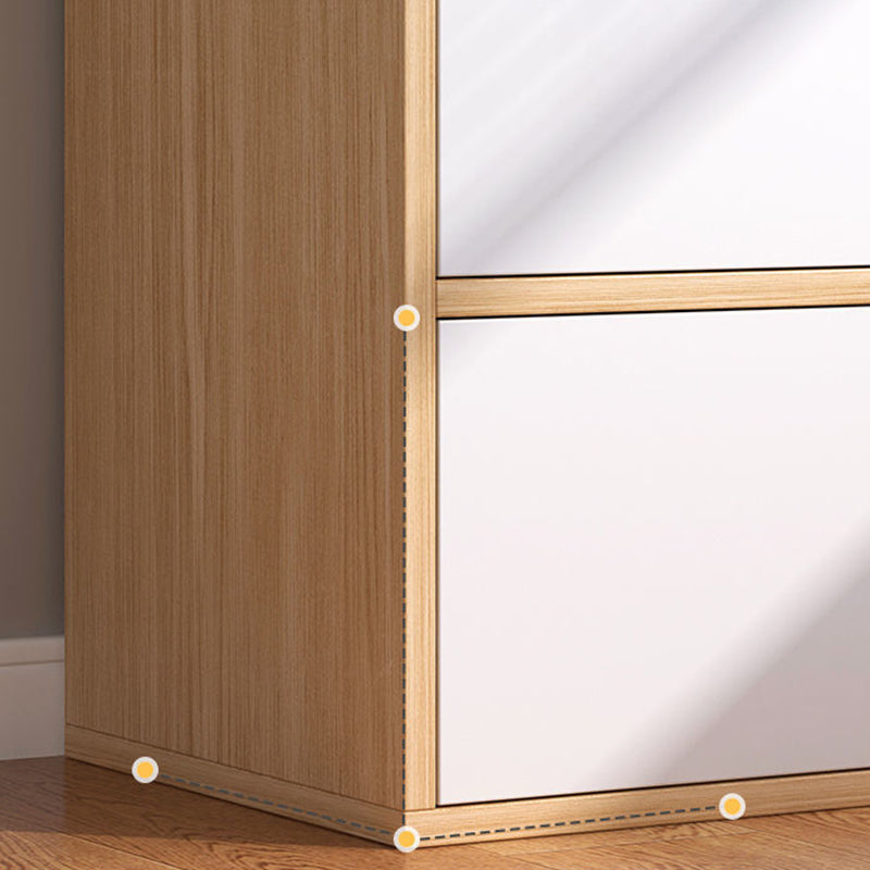 Wooden Side Cabinet with Shelves and Doors 9.44" Wide Storage Cabinet